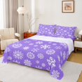 thumbnail image 1 of Homewish Xmas Snowflake 3pcs Twin Sheet Sets For Teens Boys Girls,Purple White Twin Fitted Sheet,Merry Christmas Breathable Flat Sheet,Ultra Soft Home Decor, 1 of 7