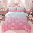thumbnail image 1 of Homewish Xmas Snowflake Bedding Comforter Set 2pcs for Kids Boys Girls,Gradient Ombre Twin Comforter Sets Microfiber,Merry Christmas Breathable Bedding Set,Breathable Home Decor,Reversible, 1 of 8