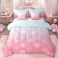 thumbnail image 1 of Homewish Xmas Snowflake Twin Bedding Sets 7-Piece for Kids Boys Girls,Gradient Ombre Bedding Comforter Set Microfiber,Merry Christmas Breathable Sheet Sets,Breathable Home Decor,Reversible, 1 of 8