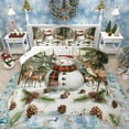 thumbnail image 1 of Homewish Xmas Snowman Deer Bedding Comforter Set 2pcs for Children Boys Girls,Merry Christmas Twin Comforter Sets Microfiber,Happy New Year Breathable Bedding Set,Microfiber Bedroom Decor,Reversible, 1 of 8