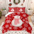 thumbnail image 1 of Homewish Xmas Snowman Snowflake 3 Pieces Queen Comforter Set for Children Boys Girls,Merry Christmas Ultra Soft Bedding Sets,Happy New Year Bedding Comforter Set Breathable,Microfiber Bedroom Decor, 1 of 8