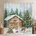 thumbnail image 1 of Homewish Xmas Tree Deer Curtains Pack of 2 (42x84 Each) for Teens Boys Girls,Retro Rustic Cabin Curtains Blackout,Happy Xmas Bedroom Curtains,Super Cozy Room Decor, 1 of 6