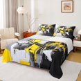 thumbnail image 1 of Homewish Yellow Aesthetic Patchwork Bed Sheets,Geometric Abstract Full Size Sheets,4pcs,1 Flat Sheet, 1 Fitted Sheet and 2 Pillowcases, 1 of 6