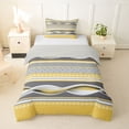 thumbnail image 1 of Homewish Yellow Geometric Swirl Twin Duvet Cover,Vintage Abstract Twin Bedding,Light Gray Reversible,2pcs,1 Duvet Cover and 1 Pillowcase, 1 of 6