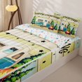 thumbnail image 1 of Homewish Yellow RV Car Campfire Zipper Twin Comforter Sets with Fitted Sheet and 2 Pillowcases, Lodge Cabin Zipper Bedding Set for Men and Women, Stars Reversible, 4pcs, 1 of 6