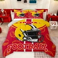 thumbnail image 1 of Homewish Yellow Red Full Size Comforter Sets,Rugby Theme Bedding Comforter Set,Football Game Bedding Sets For Kids,Breathable Home Decor Reversible,3-Piece, 1 of 8