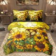 thumbnail image 1 of Homewish Yellow Rustic Sunflower 7 Pieces Bedding Comforter Set,Country Floral Plant Full Bedding Set,Yellow Green Fitted Sheet Flat Sheet For Girl,Luxury Bedroom Decor Reversible, 1 of 8