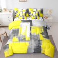thumbnail image 1 of Homewish Yellow Watercolor Square 7pcs Queen Bedding,Vintage Abstract Artwork Bedding Comforter Set Queen,Polkadot Reversible, 1 of 8