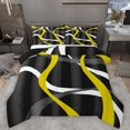 thumbnail image 1 of Homewish Yellow White Lines Full Size Comforter Sets,Modern Asbtract Geometric Bedding Comforter Set,Waves Stripe Bedding Sets For Men Women,Super Cozy Room Decor Reversible,3 Pieces, 1 of 8