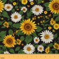 thumbnail image 1 of Homewish Yellow White Sunflower Fabric by the Yard 1 Yard,Rustic Flower Floral Home Decor Fabric by the Yard,Natural Plant Sewing Fabric For Boys,Microfiber Bedroom Decor, 1 of 6