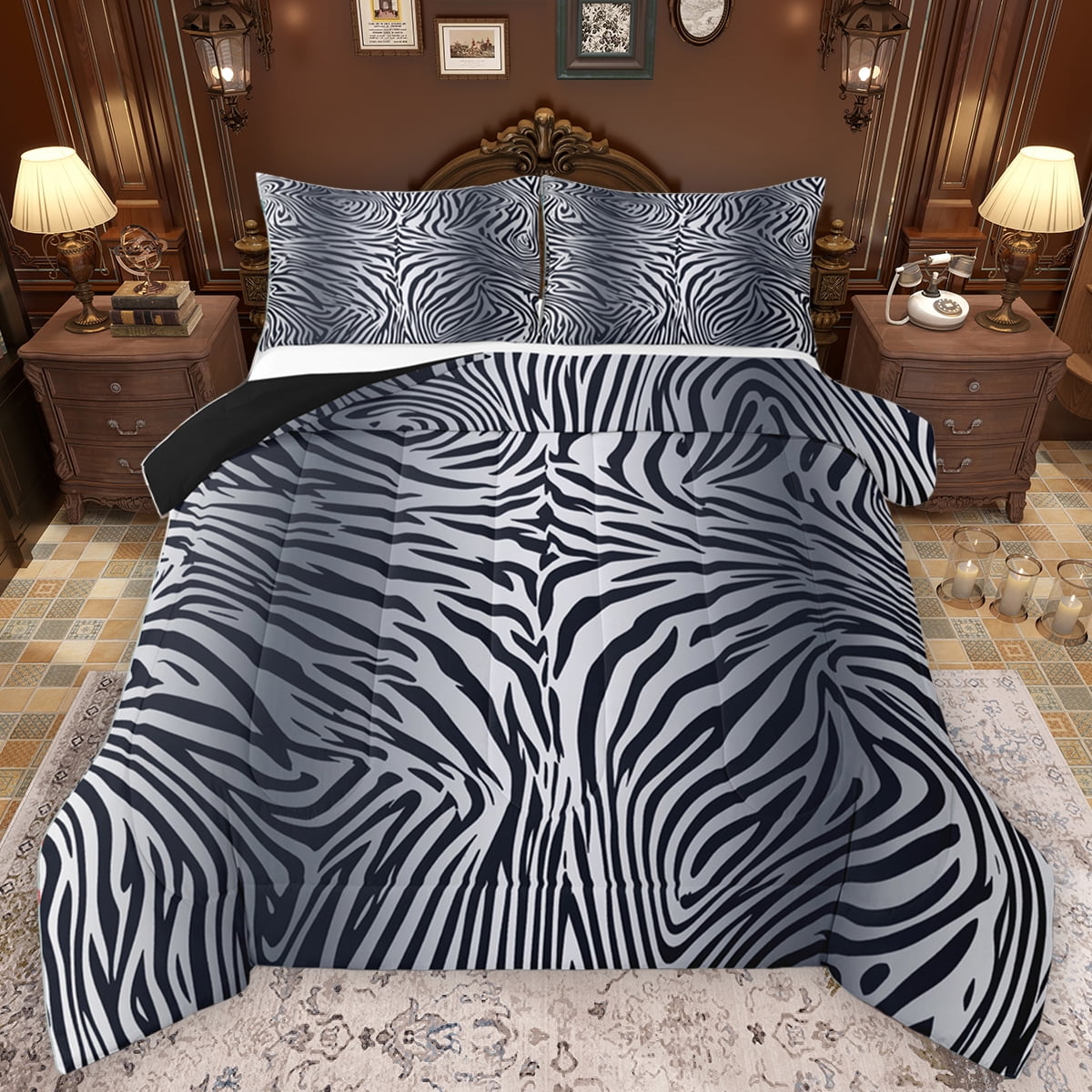 Zebra Print Queen Comforter Set Zebra Print Queen Comforter Set
