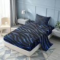 thumbnail image 1 of Homewish Zebra Print Twin Sheets, Black Blue Bedding, Animal Theme Decor, 3 Pieces (1 Flat Sheet, 1 Fitted Sheet and 1 Pillowcase), 1 of 6