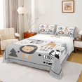 thumbnail image 1 of Homewish Zoo Animal Child Twin Sheet Sets, Cartoon Lion Zebra Giraffe Twin Fitted Sheet, Kawaii Jungle Wildlife Flat Sheet, Luxury Bedroom Decor, 3 Pieces, 1 of 7
