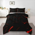 thumbnail image 1 of Homewishmodern Style Bedding Comforter Set,3D Geometric Artistic Twin Comforter Sets,Red Black Bedding Set For Girls Boys,Microfiber Bedroom Decor Reversible,2pcs, 1 of 8