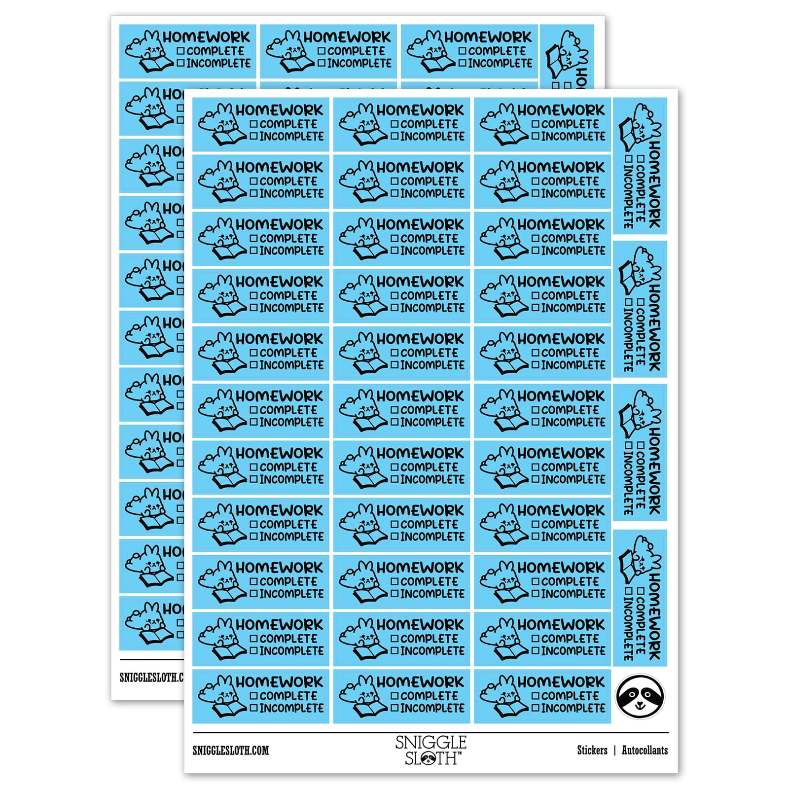 Homework Complete Incomplete Checklist Teacher Student School Sticker ...