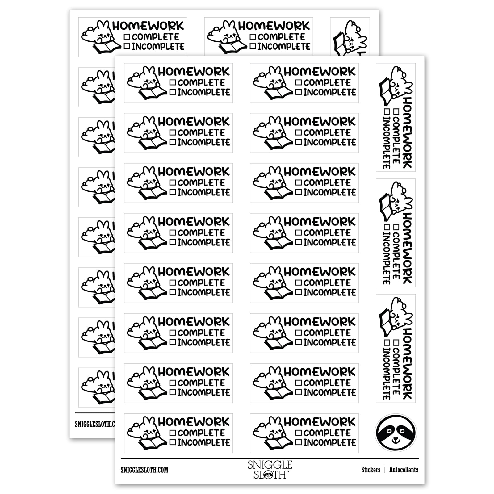 Homework Complete Incomplete Checklist Teacher Student School Sticker ...