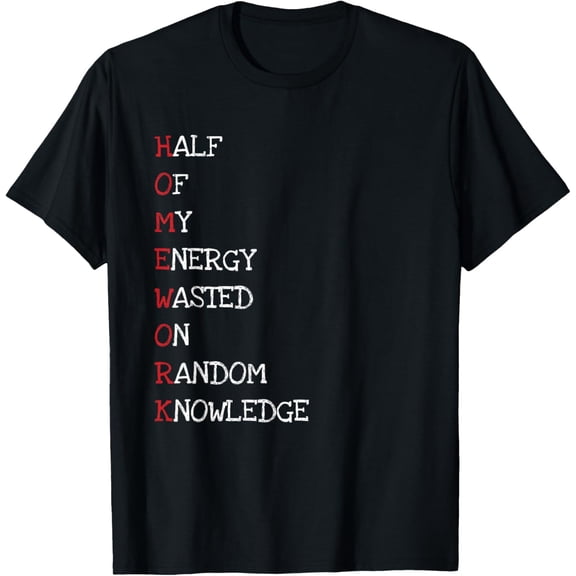 Homework - Funny Sarcastic School Boy Girl T Shirt