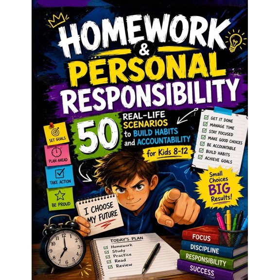 Homework & Personal Responsibility: 50 Real-Life Scenarios to Build Habits and Accountability for Kids 8-12, (Paperback)