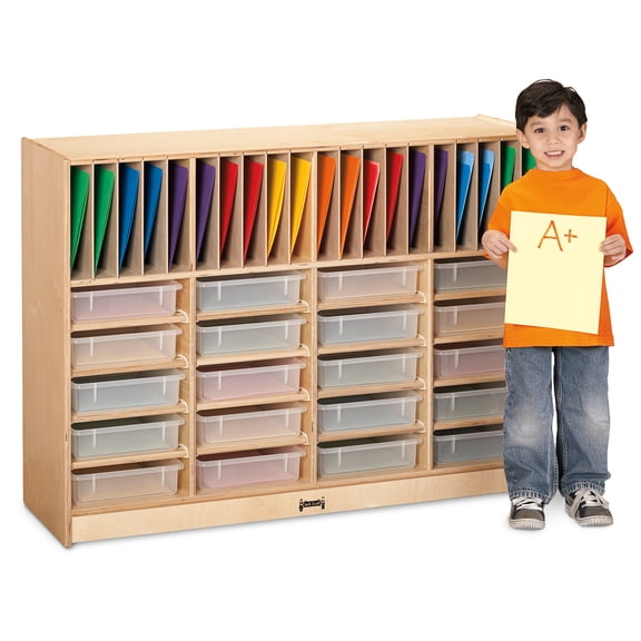 Homework Station - with Clear Paper-Trays - Plywood Back