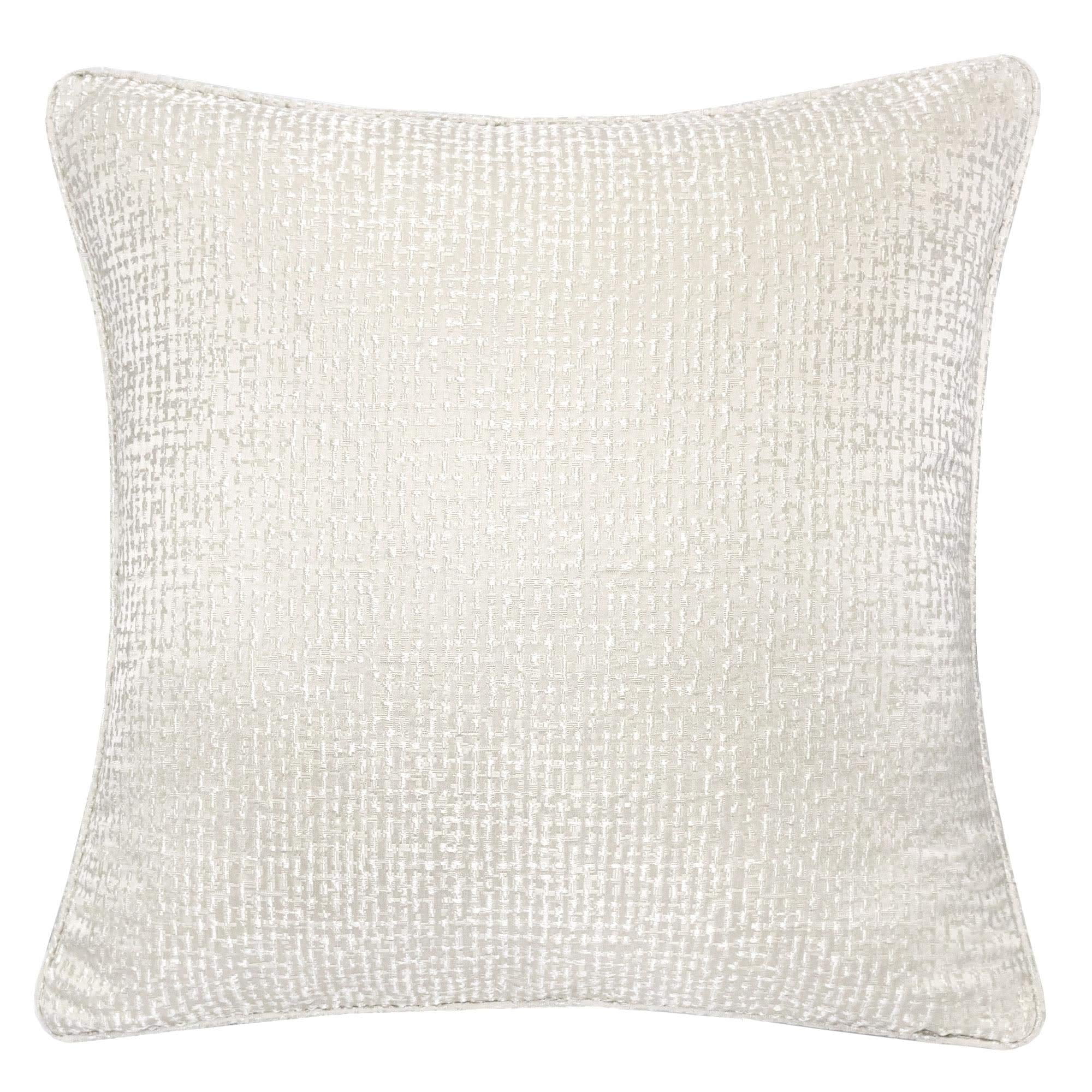 Homey Cozy Chloe 20" Plaid Jacquard Cotton Throw Pillow in Ivory