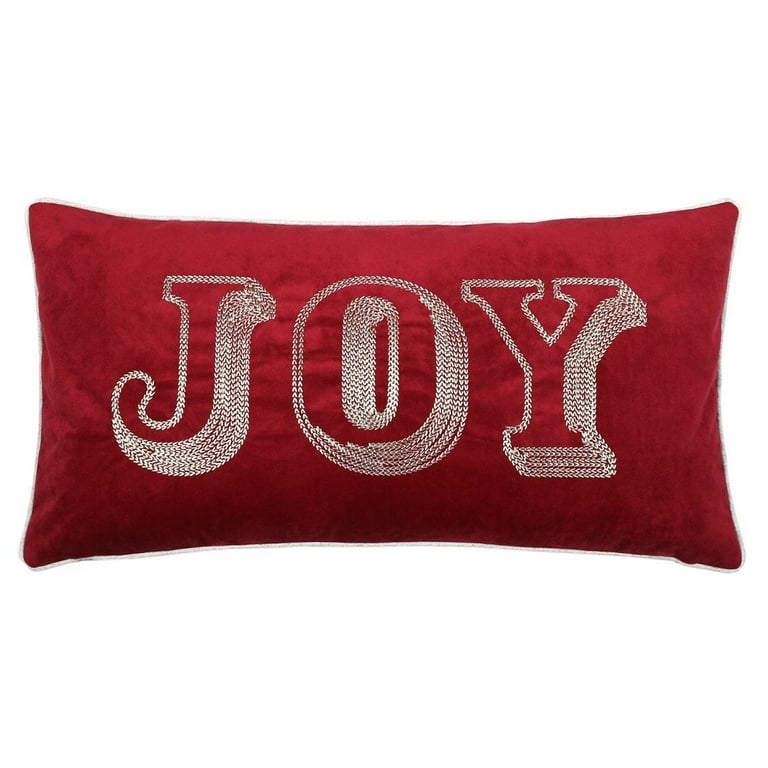 Homey Cozy Christmas JOY Throw Pillow Cover Insert 14 x 27 Walmart