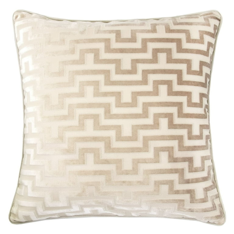 Homey Cozy Heavy Cut Velvet Throw Pillow Cover Insert Set of 2 TAN Walmart