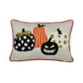 thumbnail image 1 of Homey Cozy Pumpkin Jack O'lantern Halloween Linen Polyester 14"x 20" Rectangular Throw Pillow with Insert, 1 of 5