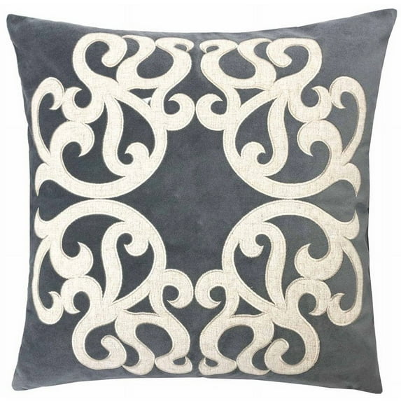 Homey Cozy Shierly 20" Square Velvet Decorative Throw Pillow in Gray