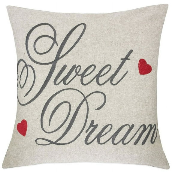 Homey Cozy Tori 20" Square Embroidered Fabric Decorative Throw Pillow in Natural