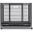thumbnail image 1 of Homey Pet 37- Stackable Strong Heavy Duty Metal Dog Cage Crate Kennel w/ Wheels Tray Plastic Grid 37"x25"x31", 1 of 8
