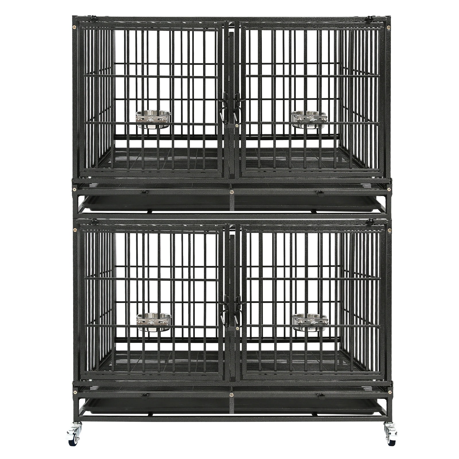 Stackable Kennels Homey Pet 43 inch Dog Crate Stackable Heavy Duty Dog Kennel Indoor Dog ...