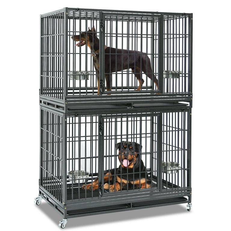 Homey Pet 48 Inch Stackable Heavy Duty Dog Crate Indestructible