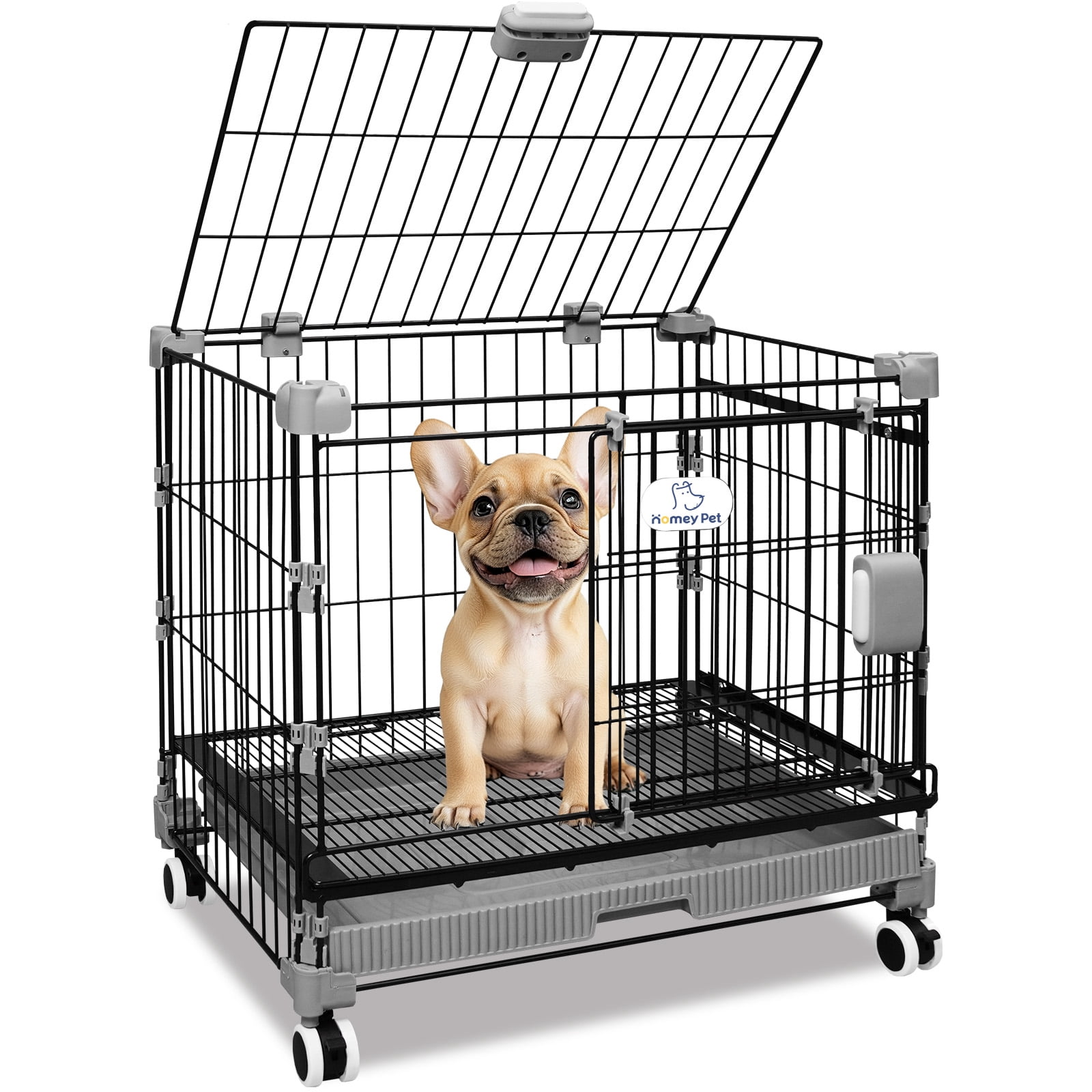 Homey Pet Puppy Crates for Small Dogs, 30 inch Metal Wire Dog Crate ...