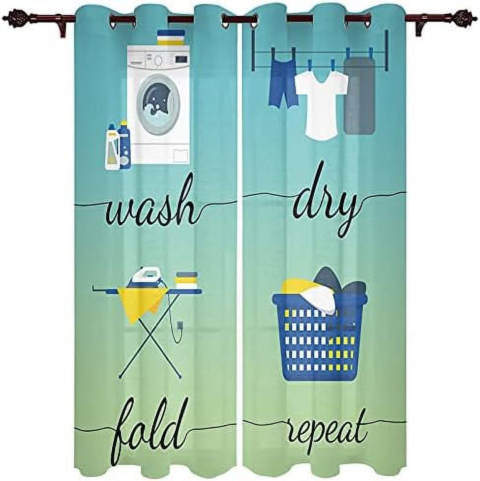 Homey Room Simple Drawn Dry Wash Fold Repeat Window Curtain with