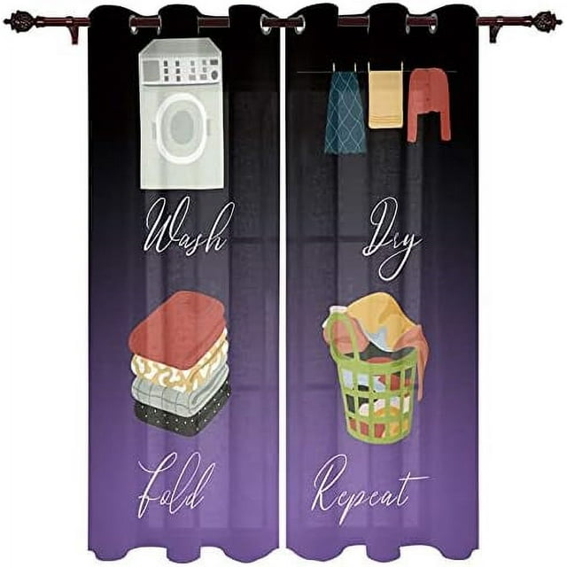 Homey Room Simple Drawn Dry Wash Fold Repeat Window Curtain with