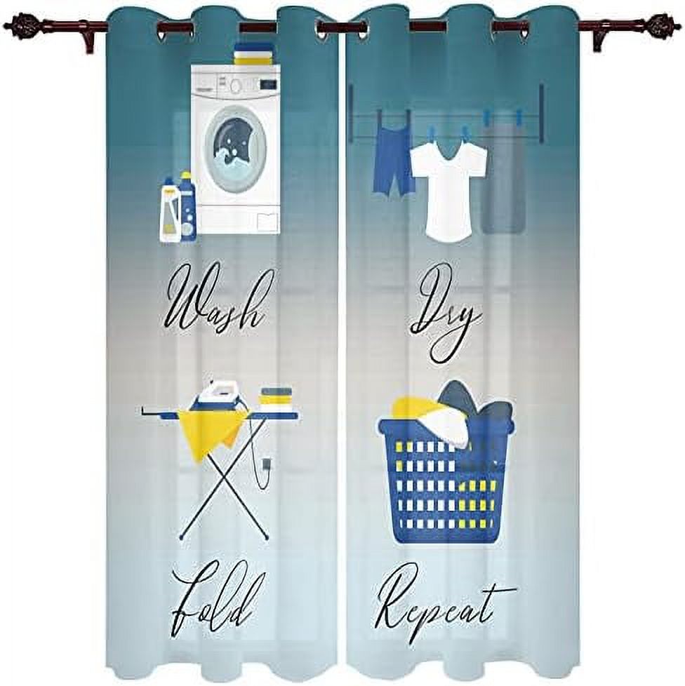 Homey Room Simple Drawn Dry Wash Fold Repeat Window Curtain with