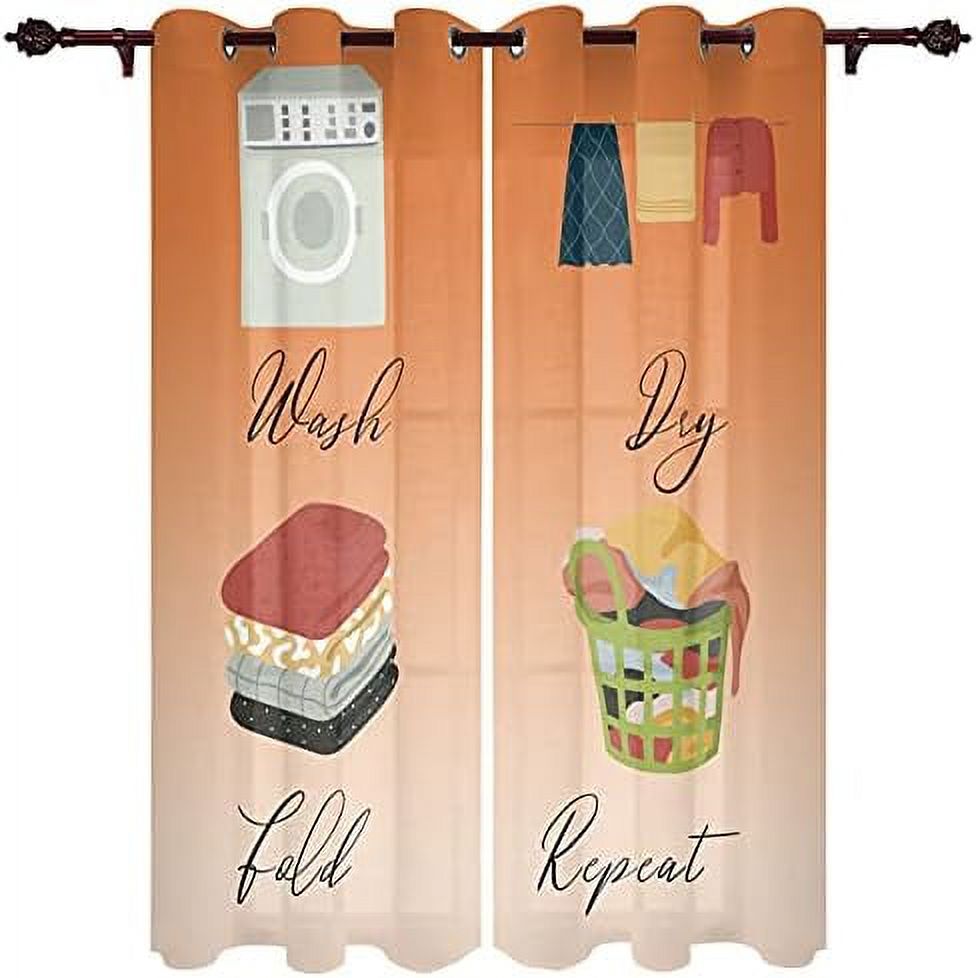 Homey Room Simple Drawn Dry Wash Fold Repeat Window Curtain with
