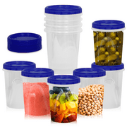 HomeyGear [32 oz - 8 Pack] Twist Top Food Deli Plastic Containers Screw and Seal Lid 32 oz Stackable Reusable Quality Food Storage Container 8 Pack. Screw & Seal Lids BPA Free