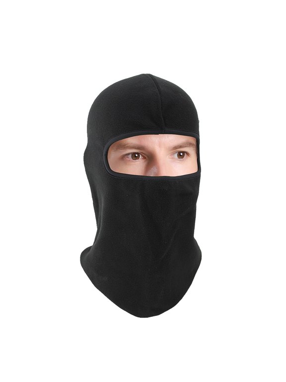 Balaclava Winter Ski Mask - Windproof, Breathable, Thermal Fleece - Head, Face & Neck Protection - Men & Women - Ideal for Skiing, Snowboarding, Riding & Cold Weather Outdoor Activities - Black