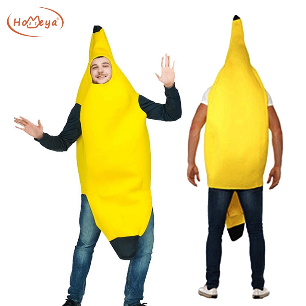 Homeya Funny Banana Costume Suit Lightweight Adult Halloween Fruit, Holiday Cosplay Party