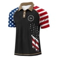 thumbnail image 1 of Homeyce 250 Anniversary Usa Polo Shirt Mens Short Sleeve Freedom Usa Flag Golf Shirts 4th Of July Independence Day Vintage Polo Tshirt Button Down Us 250th Anniversary Patriotic Shirts,Gray L, 1 of 2