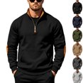 thumbnail image 1 of Homeyce 3/4 Zip Pullover Mens Casual Mock Neck Fleece Sweater Collar Long Sleeve Warm Pullover Fall Winter Fashion 2026 Loose Fit,Black XL, 1 of 5