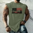 thumbnail image 1 of Homeyce 4th Of July Shirts for Men American Flag Graphic Sleeveless Tank Tops Gym Bodybuilding Tee Tops Patriotic Outfits for Men,Green M, 1 of 4
