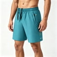 thumbnail image 1 of Homeyce 5" Athletic Running Shorts for Men Quick Dry Elastic Waist Shorts with Side Pockets Lightweight Gym Workout Hiking Shorts 5/7/9inch Inseam Drawstring Shorts,Blue X4XL, 1 of 4