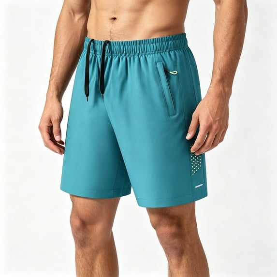 Homeyce 5" Athletic Running Shorts for Men Quick Dry Elastic Waist Shorts with Side Pockets Lightweight Gym Workout Hiking Shorts 5/7/9inch Inseam Drawstring Shorts,Blue X4XL