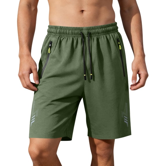 Homeyce Athletic Running Shorts for Men Quick Dry Elastic Waist Shorts with Pockets Tennis Hiking Workout Lightweight Shorts 7"/5"/9" Drawstring Clothes,Green 3XL