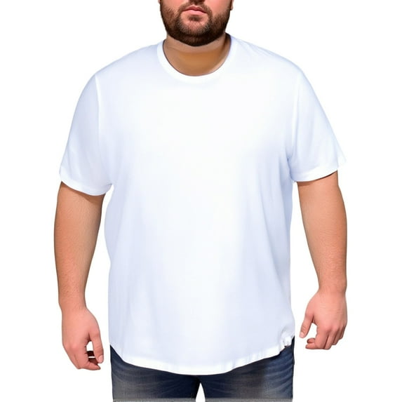 Homeyce Big and Tall Shirts for Men Short Sleeve Ultra Soft Breathable Casual Tee Crew Neck T-Shirts Solid Color Classic Basic Tops Xl-6xl,White 3XL