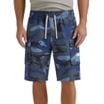 thumbnail image 1 of Homeyce Camouflage Cargo Shorts for Men with Multi Pockets Elastic Waist Short Drawstring Ripstop Straight Leg Camo Cargo Shorts Loose Fit Hiking Outdoor Lightweight Work Outfit,Blue M, 1 of 4