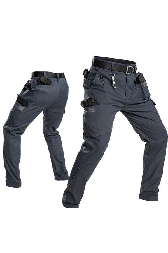 Cargo Pants for Men Waterproof Elastic Waist Cargo Pants with Pockets Quick Dry Pants Rip Stop Lightweight Military Big and Tall Cargo Work Pants,Gray M
