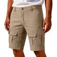 thumbnail image 1 of Homeyce Cargo Short for Men Elastic Waist Button Down Short Pants Military Outdoor Breathable Hiking Fishing Big and Tall Cargo Shorts Multi Pocket Quick Dry Beach Shorts,Brown M, 1 of 3